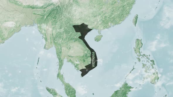 Globe Map of Vietnam with a label alt