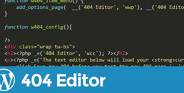404 Page Editor - CodeCanyon 19169434