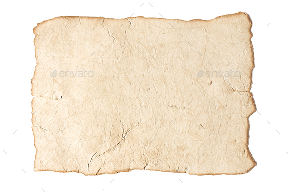 blank antique paper texture isolated on white Stock Photo by