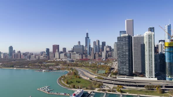 Downtown Chicago, Aerial View  alt