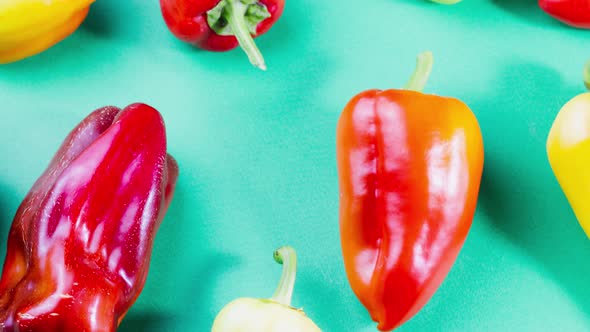 Sweet Juicy Ripe Bell Pepper Lies on a Pastel Background As a Natural Background alt