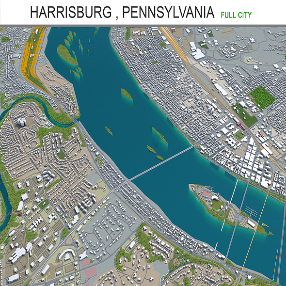 Harrisburg city Pennsylvania - 3Docean 28901852