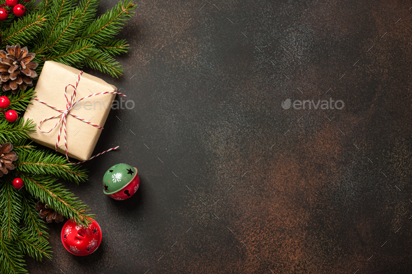 Christmas decoration background. Christmas and New Year card Stock Photo by  ff-photo