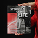 Woman In Red With Softcover Book Mockup