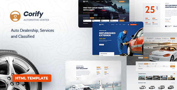 Extraordinary Corify - Car Dealership, Services & Classified HTML Template