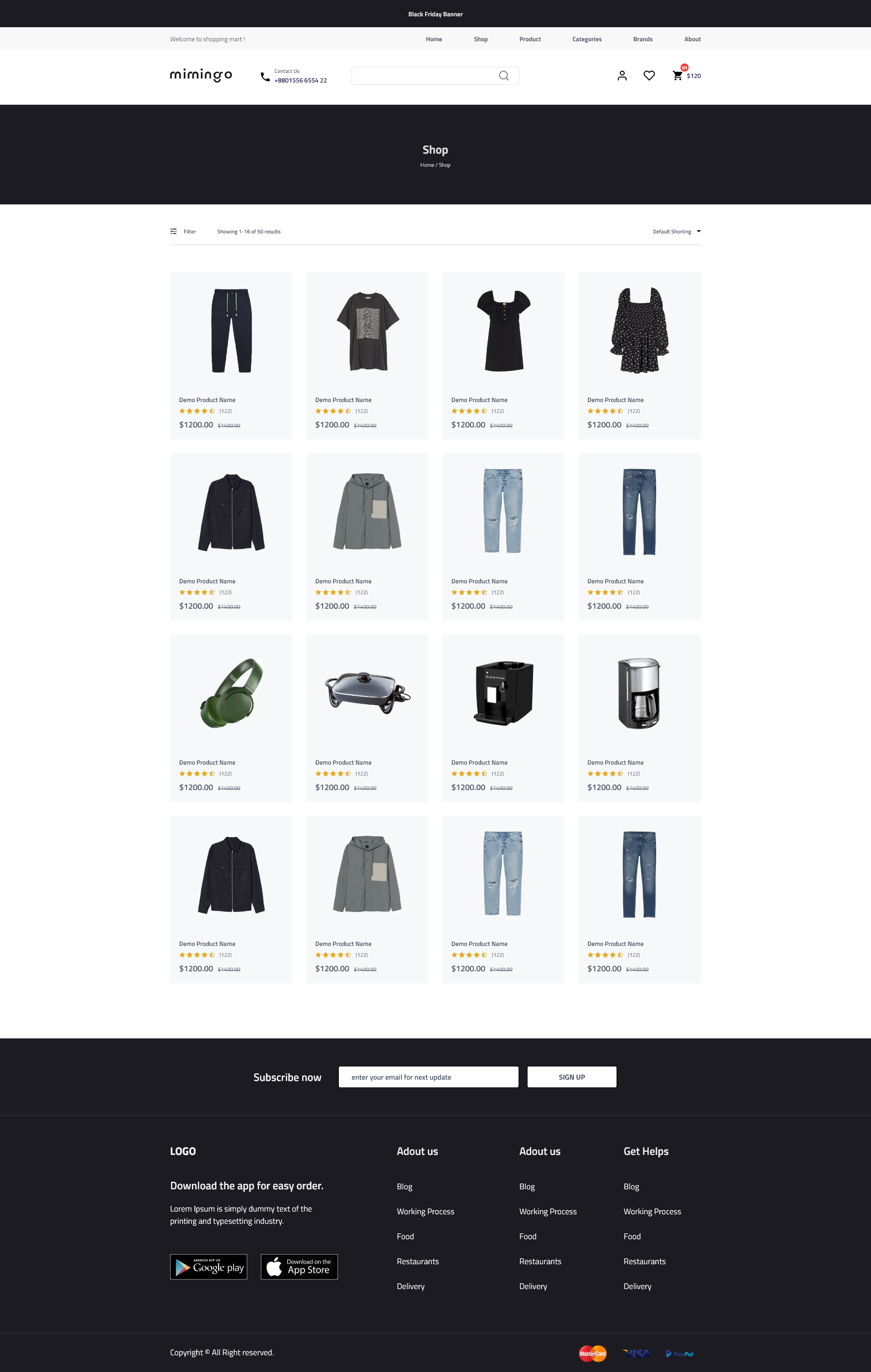 Mimingo - eCommerce & Food Delivery XD Template by codecarnival ...