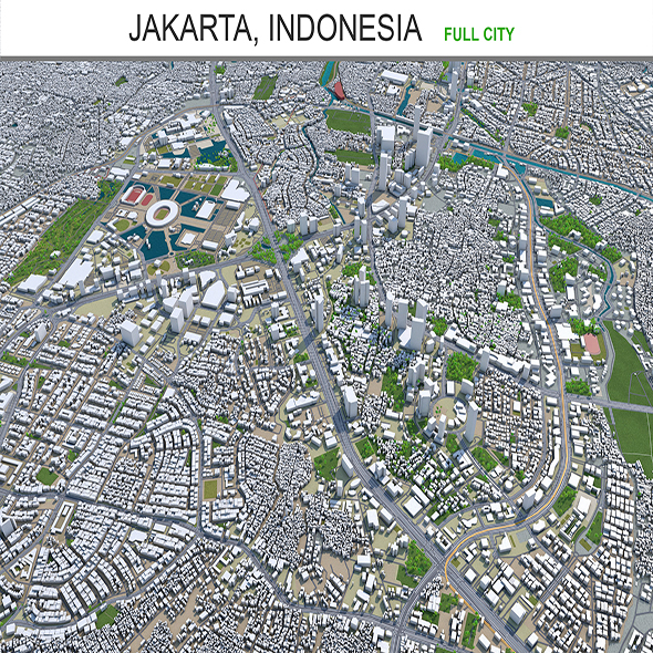 Jakarta city Indonesia - 3Docean 28926499