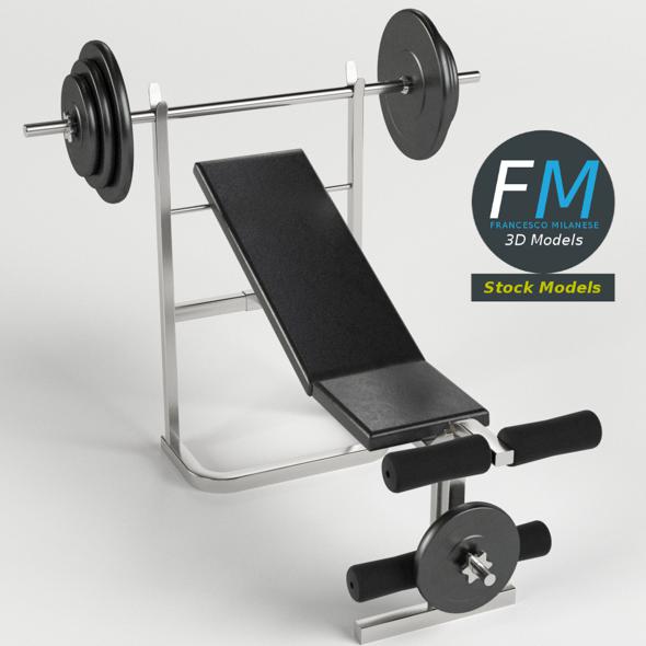 Gym equipment bench - 3Docean 16424291