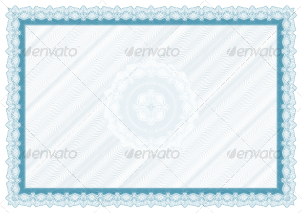 Blank diploma with bakground and rosette - Borders Decorative
