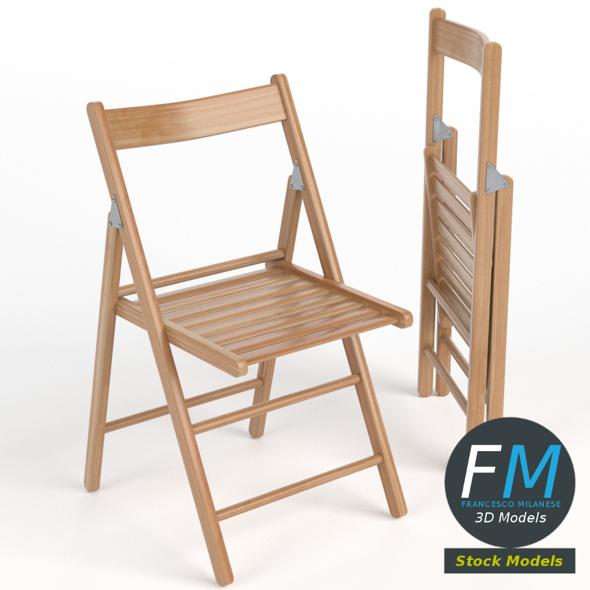 Wooden folding chairs - 3Docean 16582580