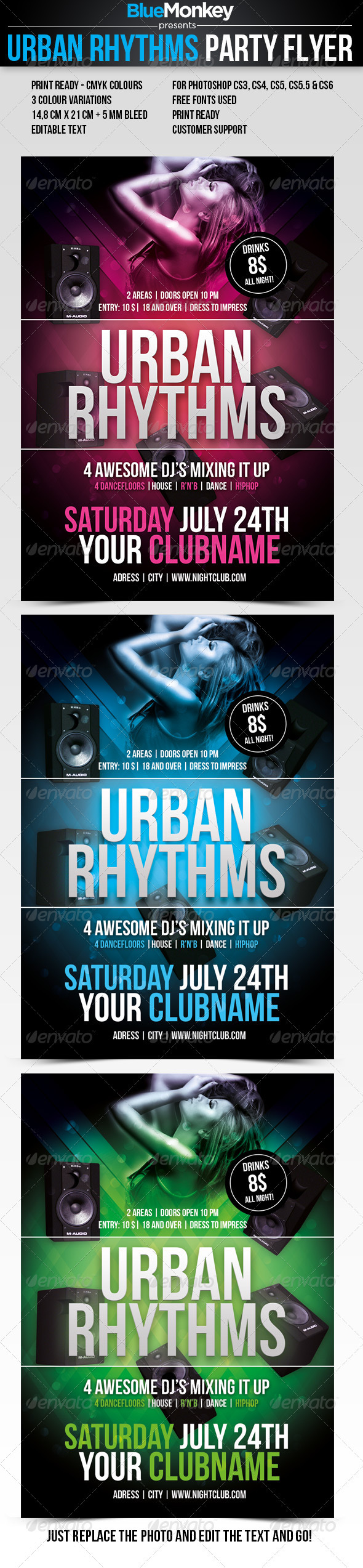 Urban Rhythms Party Flyer - Clubs & Parties Events