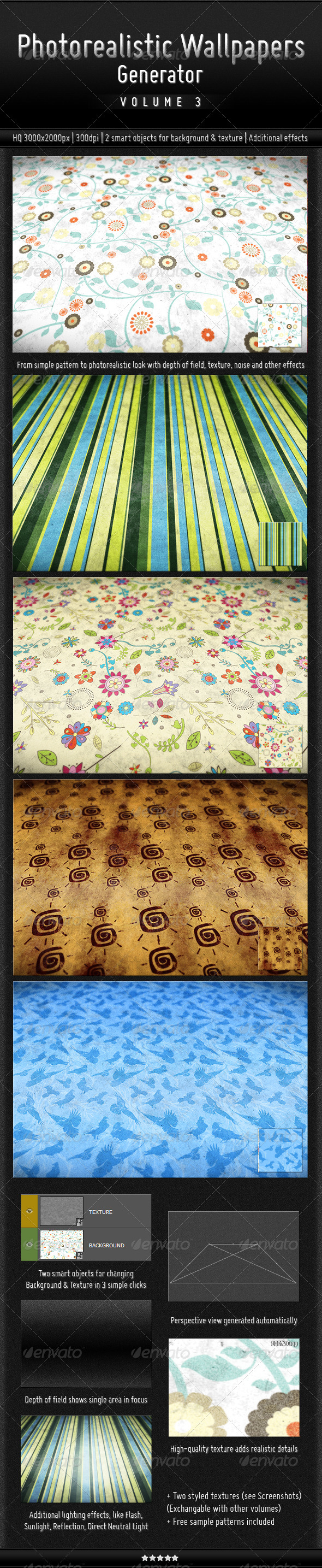 Photorealistic Wallpapers Generator, Vol. 3 - Patterns Backgrounds
