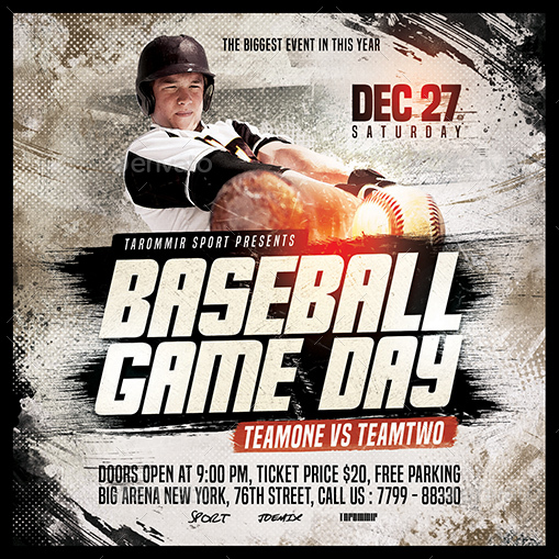 Baseball Game Day Flyer, Print Templates | GraphicRiver