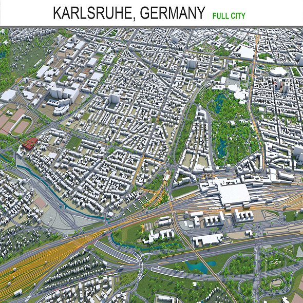Karlsruhe city Germany - 3Docean 28945910