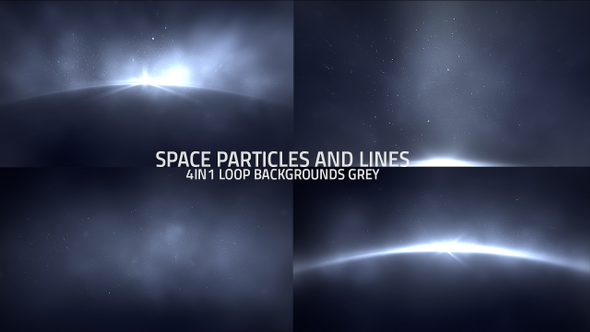 Space Particles And Lines Loop 4in1 Backgrounds Grey
