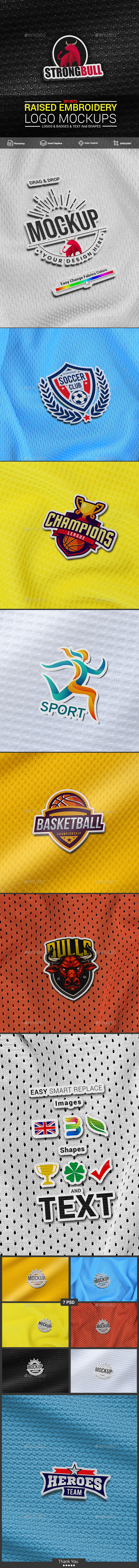 Raised Embroidery Logo Mockups - Sports