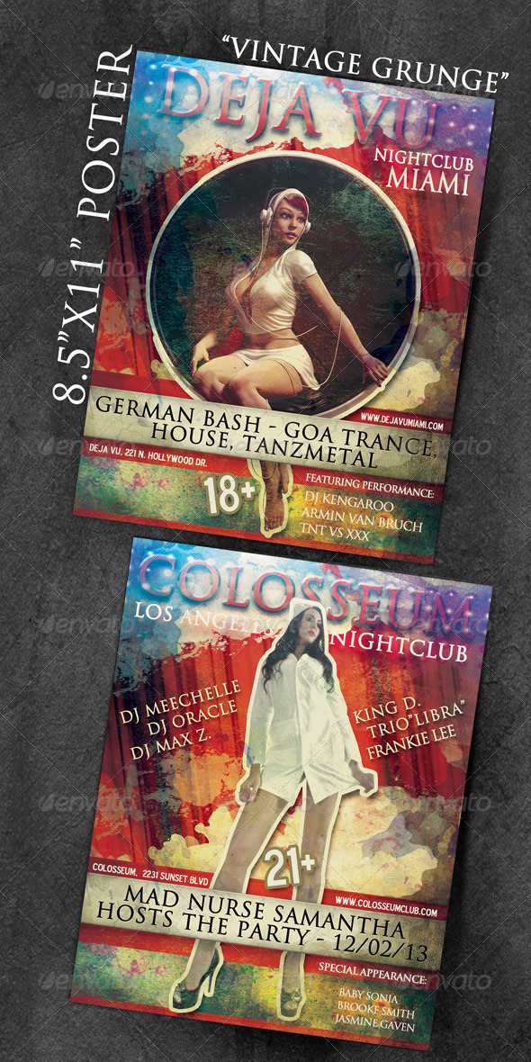 Vintage Grunge Poster - Events Flyers