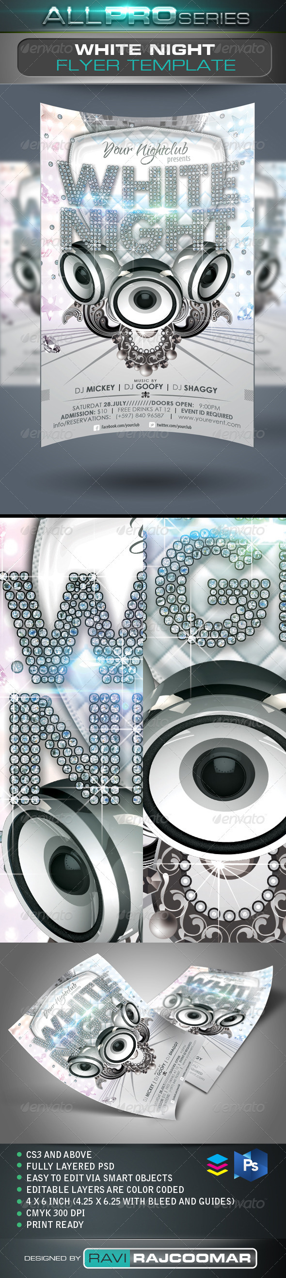 White Night Flyer Template - Events Flyers