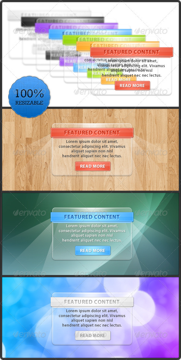 Glass Web Boxes - Web Elements