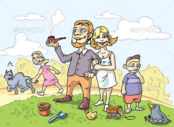 Happy Family - People Characters