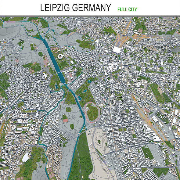 Leipzig city Germany - 3Docean 28955517