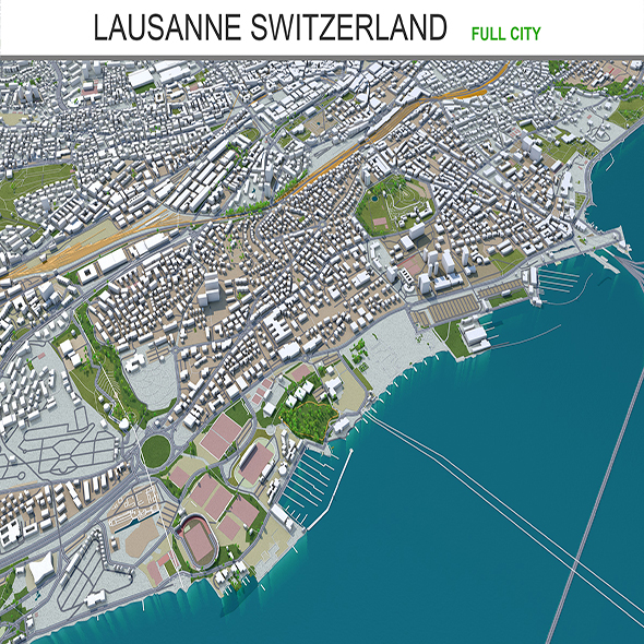 Lausanne city Switzerland - 3Docean 28955708
