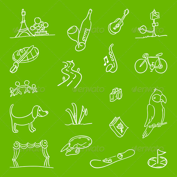 Hobby Symbols Illustration - Backgrounds Decorative