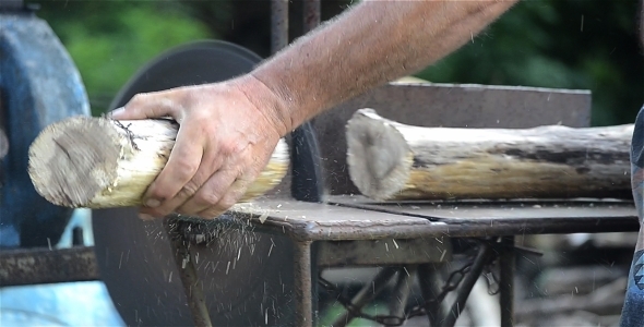 Cutting Wood With Saw Blade 2