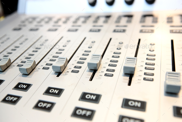audio mixing console - Stock Photo - Images