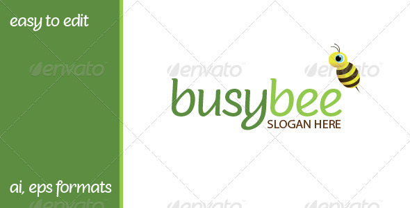 Busybee Logo For Cleaning Or Children Business - Objects Logo Templates
