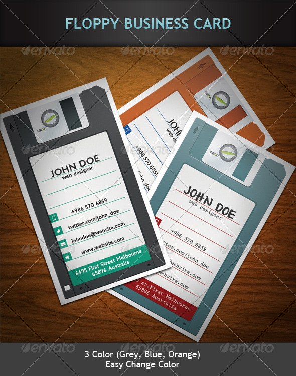 Floppy Business Card - Real Objects Business Cards