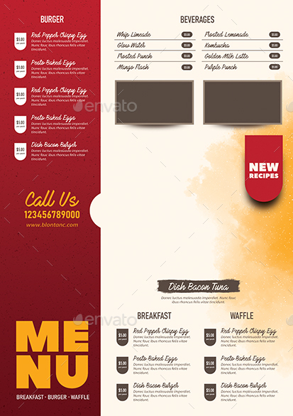 Food Menu, Print Templates | GraphicRiver