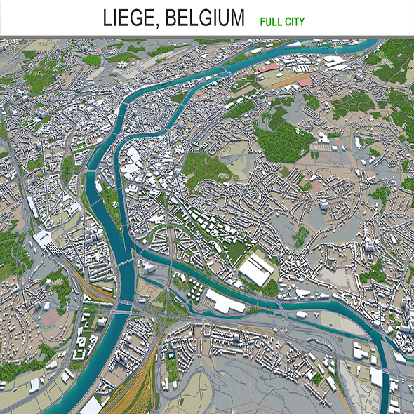 Liege city Belgium - 3Docean 28969800