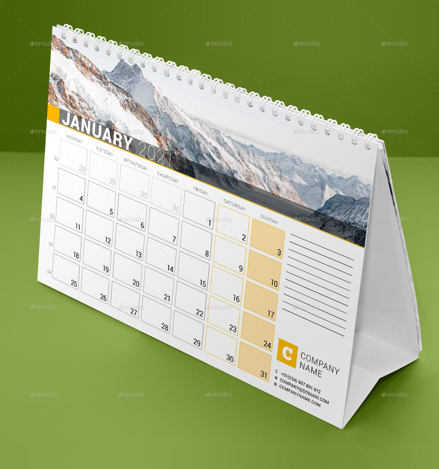 Desk Calendar 2021, Print Templates | GraphicRiver