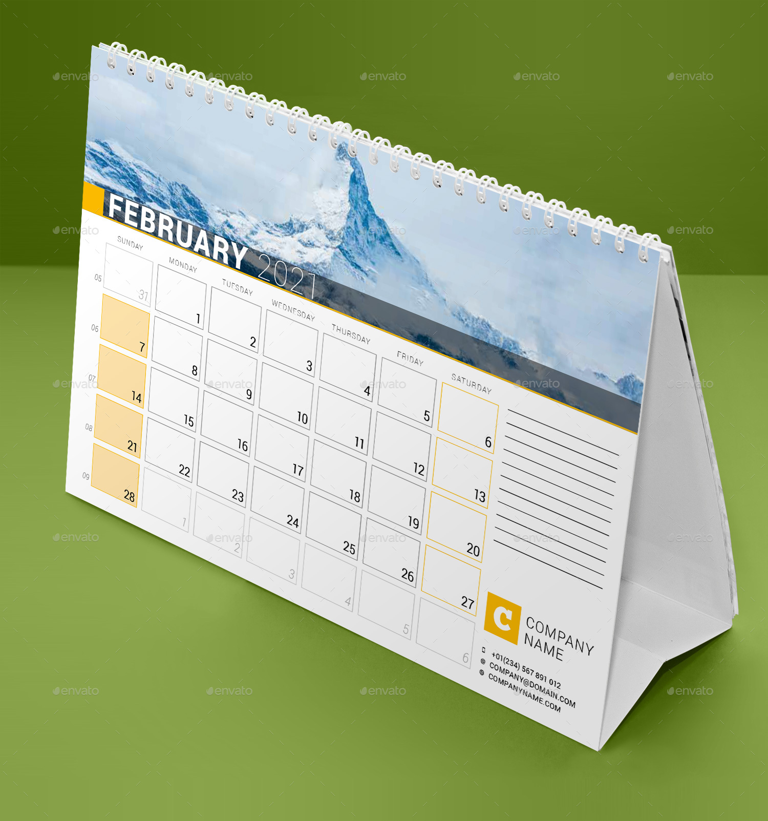 Desk Calendar 2021, Print Templates | GraphicRiver