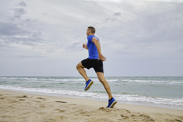 back man athlete runner running - Stock Photo - Images