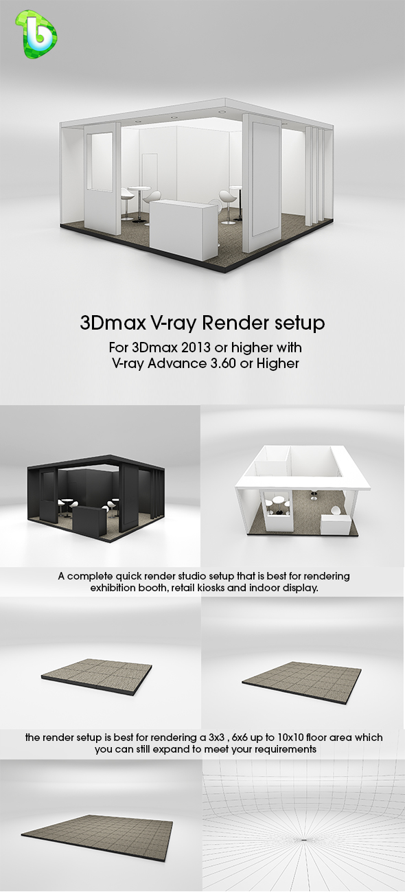 Exhibition Booth - Render Setup - 3Dmax & V-ray