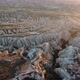 Aerial view of Red Valley and Rose Valley at sunset in Cappadocia, Turkey - VideoHive Item for Sale