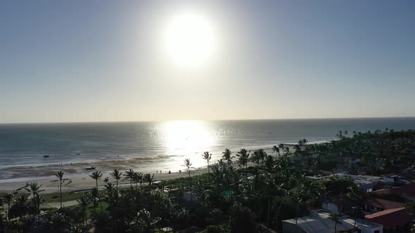 Jericoacoara Brazil. Sunset sky at tropical scenery for vacation travel. alt