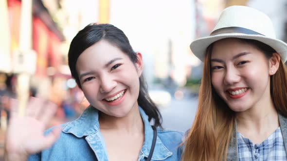 Traveler Asian blogger women travel in Bangkok, Thailand, beautiful female alt