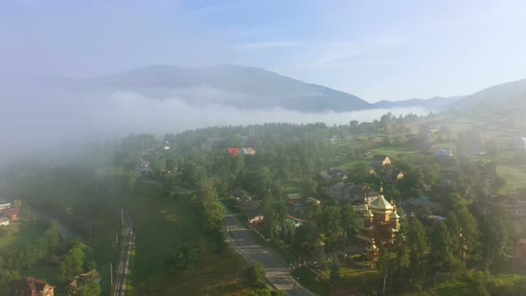 Morning Mountain Village Covered With The Clouds 7 alt