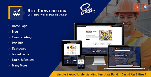 Excellent Rite Construction Listing Html5 Template