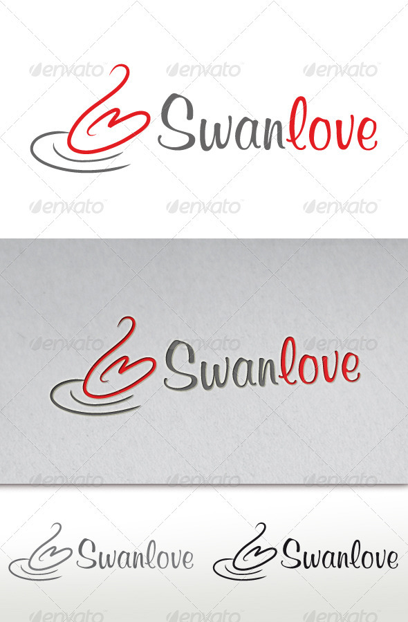 Swan Love Logo - Animals Logo Templates