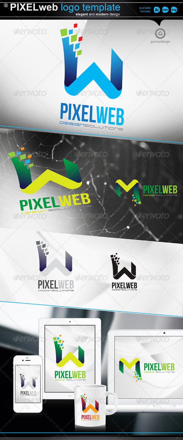 Pixel web - Letters Logo Templates