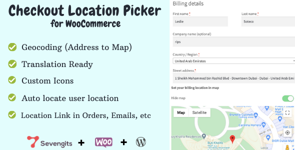 WooCommerce Checkout Location Picker – Sevengits