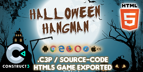 Halloween Hangman HTML5 Game - Construct 3 Source-code