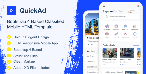 QuickAd Classified Mobile - ThemeForest 28791553