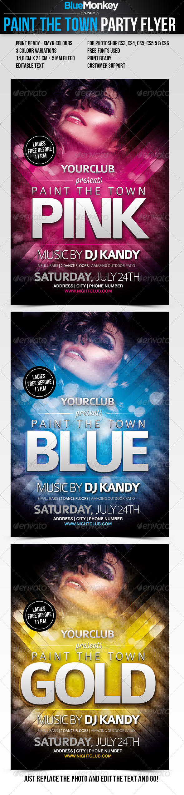 Paint The Town Party Flyer - Clubs & Parties Events