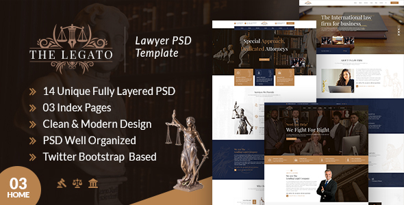 Legato Lawyer PSD Template