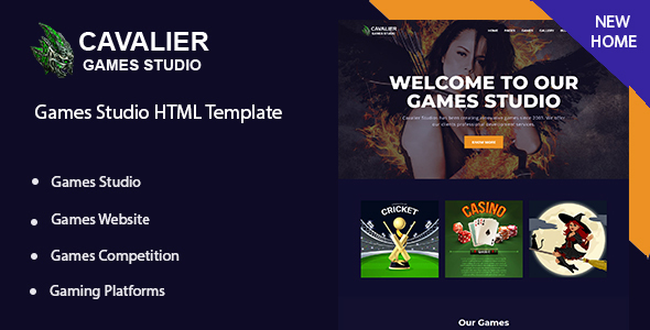 Excellent Cavalier - Games Studio HTML Template
